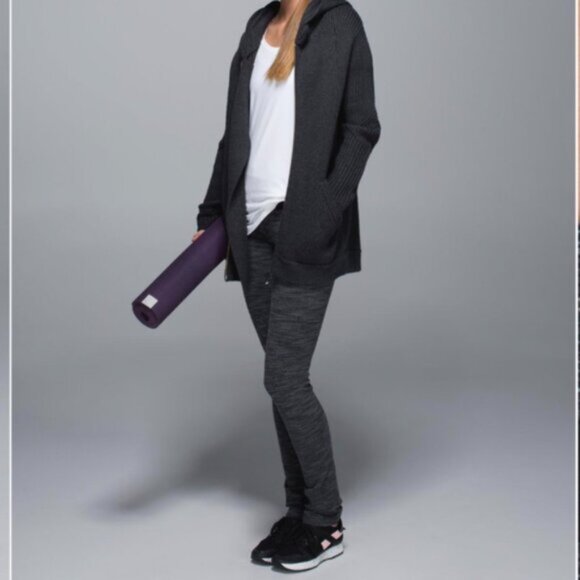 Lululemon Skinny Groove Pant Diamond Jacquard Space Dye Black Deep Coal / Black - Picture 4 of 12